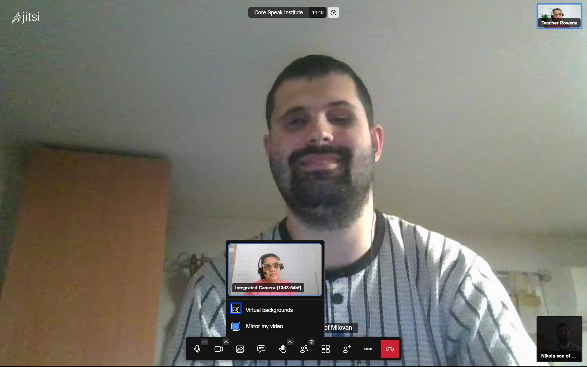 Live English coaching session